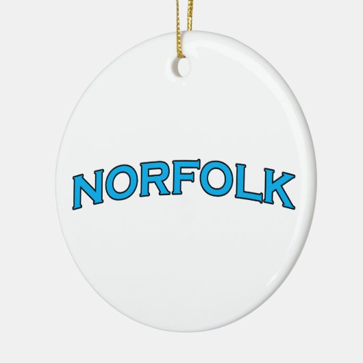 ノーフォークのヴァージニアによってアーチ形にされる文字のロゴ セラミックオーナメント (左)