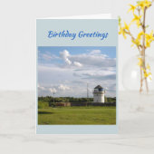 ノーフォークの灯台バースデー・カード カード (黄色い花)
