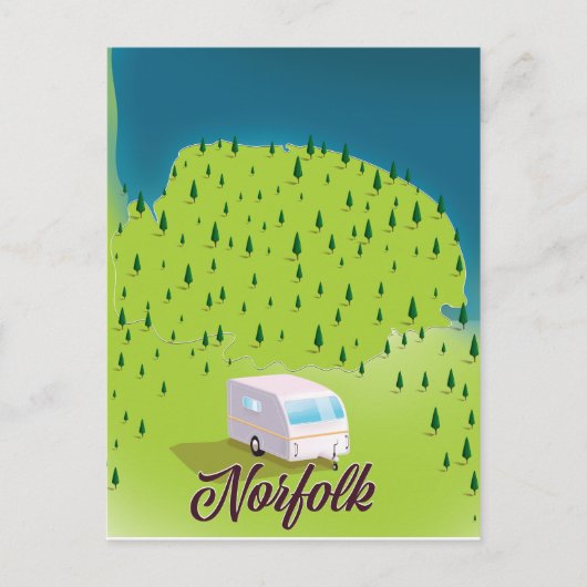 ノーフォークキャラバンの地図 ポストカード (正面)