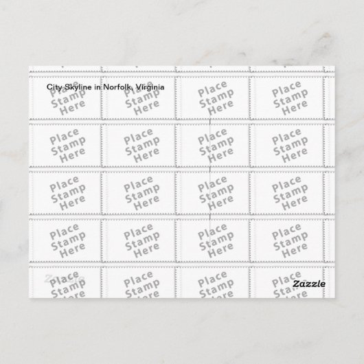 ノーフォークシティスカイライン ポストカード (裏面)