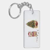 ノーフォークテリアおもしろいー・クリスマスドッグと木 キーホルダー (正面左)
