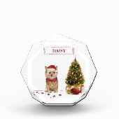 ノーフォークテリアおもしろいー・クリスマスドッグと木 フォトブロック (正面)