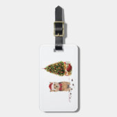 ノーフォークテリアおもしろいー・クリスマスドッグと木 ラゲッジタグ (正面縦)