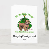 ノーフォークテリアのクリスマスプレゼント シーズンカード (裏面)