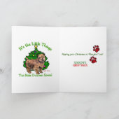 ノーフォークテリアのクリスマスプレゼント シーズンカード (内部)