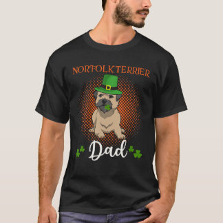 ノーフォークテリアの面白いセントパトリックデーのギフトの犬の父 Tシャツ
