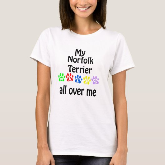 ノーフォークテリアウォークスデザイン Tシャツ (正面)