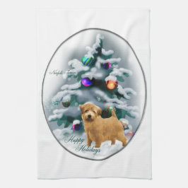 ノーフォークテリアクリスマス キッチンタオル