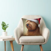 ノーフォークテリアクリスマス クッション (椅子)