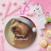 ノーフォークテリアクリスマス ペーパープレート (パーティー)