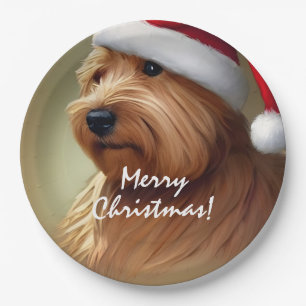 ノーフォークテリアクリスマス ペーパープレート