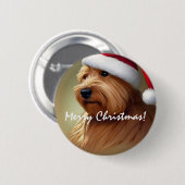 ノーフォークテリアクリスマス 缶バッジ (正面&裏面)