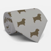 ノーフォークテリアシルエットパターン|犬派 ネクタイ (ロール)