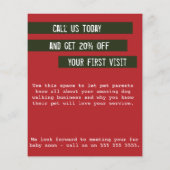 ノーフォークテリアトレンディードッグ歩くフライヤー チラシ (裏面)