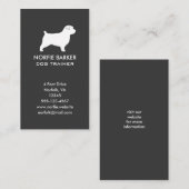 ノーフォークテリアドッグブリードシルエット垂直 名刺 (正面/裏面)