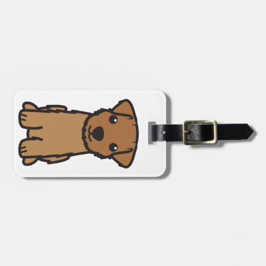 ノーフォークテリア犬の漫画 ラゲッジタグ (正面横)