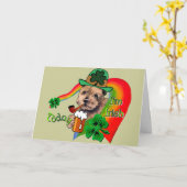 ノーフォークテリアSt patricks カード (黄色い花)