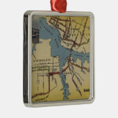 ノーフォークポーツマス橋トンネルの詳しい地図 メタルオーナメント (右)