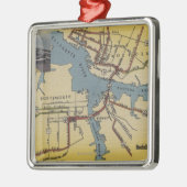 ノーフォークポーツマス橋トンネルの詳しい地図 メタルオーナメント (左)