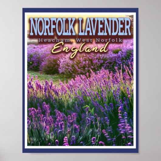 ノーフォークラベンダー – ラベンダーフィールドノーフォークイングランド ポスター (正面)