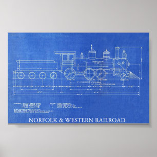 ノーフォーク及び西部の鉄道エンジンNO.521 ポスター