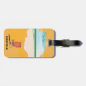 ノーフォーク地図図解入りの、写真付きの旅行ポスター ラゲッジタグ (裏面横)