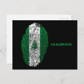 ノーフォーク島の旗の指紋"INASMULD" ポストカード (正面/裏面)