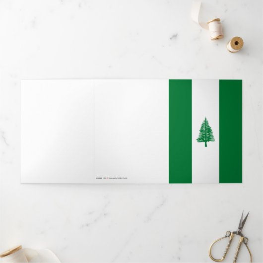 ノーフォーク島の旗 三つ折りカード (外部)