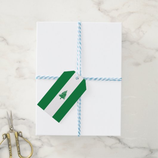 ノーフォーク島国旗 ギフトタグ (より糸付き)