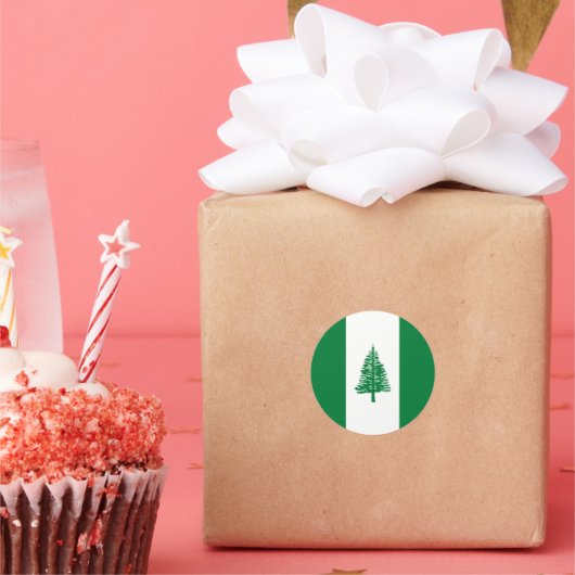 ノーフォーク島国旗 ラウンドシール (パーティー)