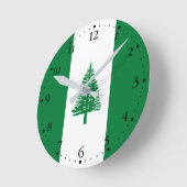 ノーフォーク島国旗 ラウンド壁時計 (傾斜)