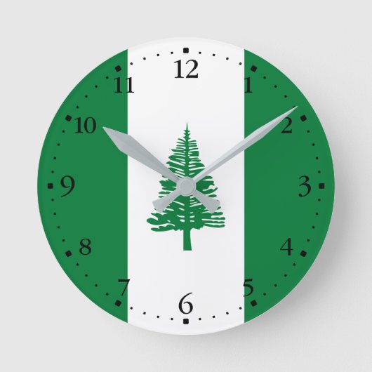 ノーフォーク島国旗 ラウンド壁時計 (正面)