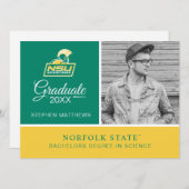 ノーフォーク州立大学のスパルタンズが卒業 招待状 (正面/裏面)