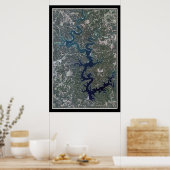 ノーフォーク湖アーカンソー衛星ポスターマップ ポスター (キッチン)