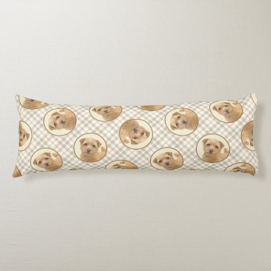 ノーフォーク絵を描テリアのかわいいオリジナルペットドッグアート ボディピロー (正面)