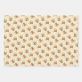 ノーフォーク絵を描テリアのかわいいオリジナルペットドッグアート ラッピングペーパーシート (正面)