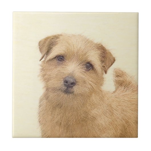 ノーフォーク絵画テリアのオリジナル- Dog Art タイル (正面)