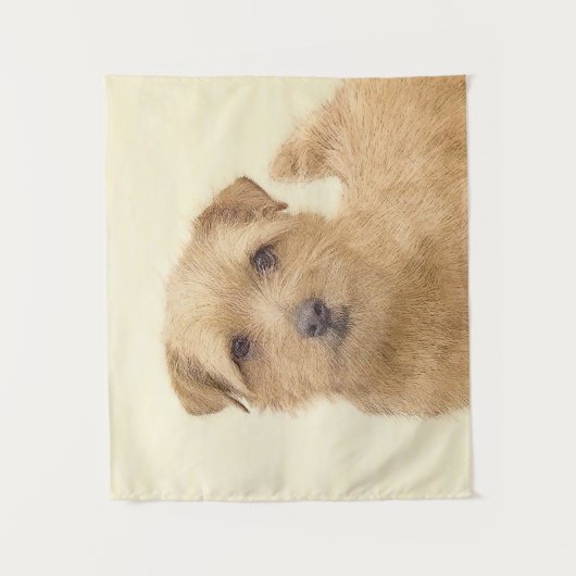 ノーフォーク絵画テリアのオリジナル- Dog Art タペストリー (正面)