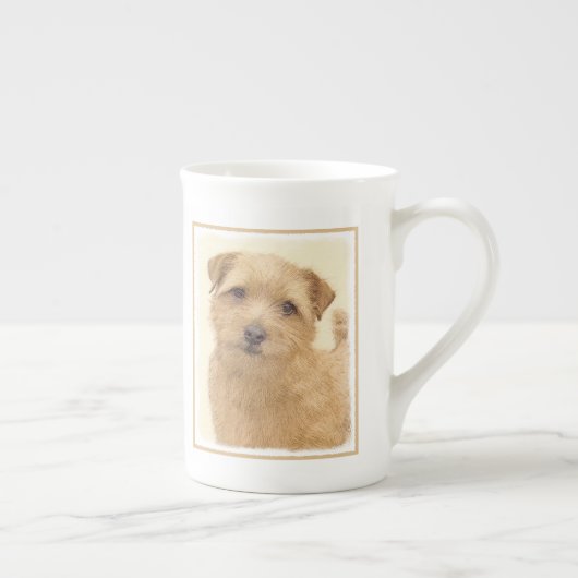 ノーフォーク絵画テリアのオリジナル- Dog Art ボーンチャイナマグカップ (右)