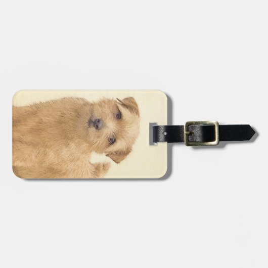 ノーフォーク絵画テリアのオリジナル- Dog Art ラゲッジタグ (正面横)