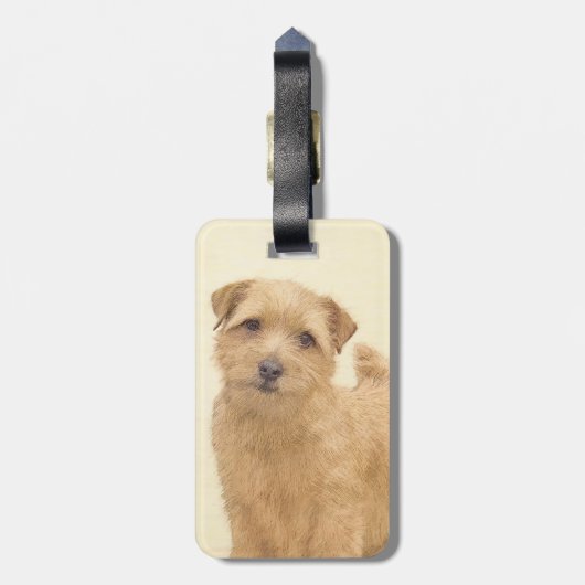 ノーフォーク絵画テリアのオリジナル- Dog Art ラゲッジタグ (裏面縦)