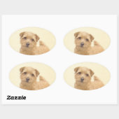 ノーフォーク絵画テリアのオリジナル- Dog Art 楕円形シール (シート)