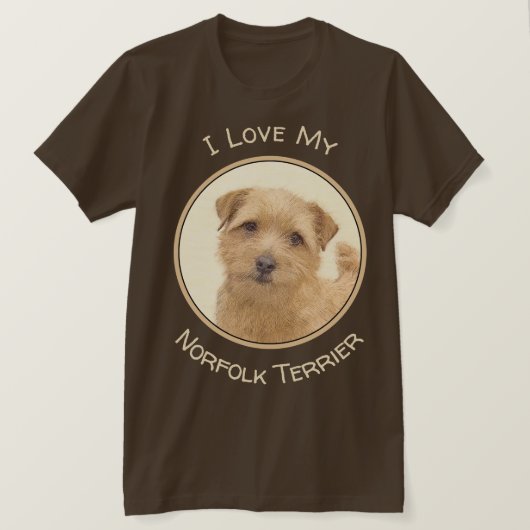 ノーフォーク絵画テリアのオリジナル- Dog Art Tシャツ (デザイン正面)