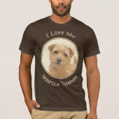 ノーフォーク絵画テリアのオリジナル- Dog Art Tシャツ (正面)