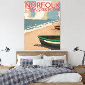 ノーフォーク、イングランドヴィンテージ旅行ポスター キャンバスプリント (インサイチュ (寝室))