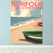 ノーフォーク、イングランドヴィンテージ旅行ポスター キャンバスプリント (インサイチュ (ウッドフロア))