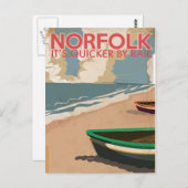 ノーフォーク、イングランドヴィンテージ旅行ポスター ポストカード (正面/裏面)