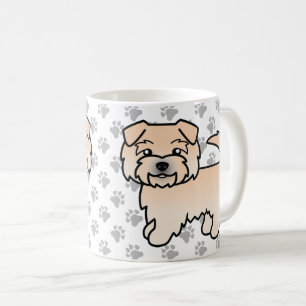 ノーフォーク・テリアのキャラクター犬と肉球 コーヒーマグカップ
