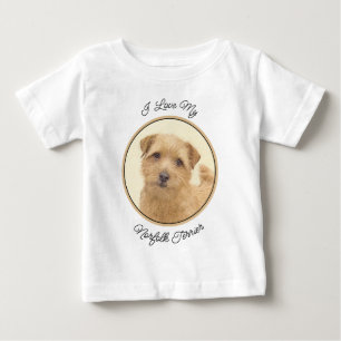 ノーフォーク・テリアの絵画 - オリジナルの犬の芸術 ベビーTシャツ