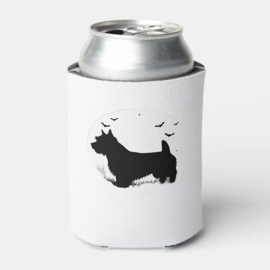ノーフォーク・テリア犬 ハロウィン 月 シルエット Cl 缶クーラー (缶正面)